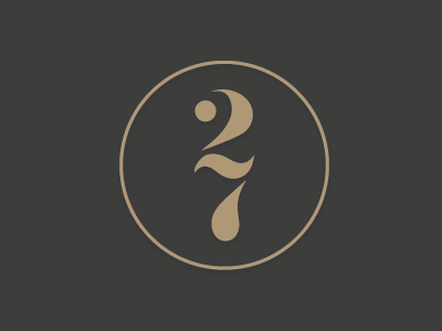 n°27 black elegant gold logotype number optical original serif simple stylize twenty seven