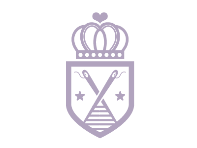 Shield and needles crown cute heart illustration needles official regal shield