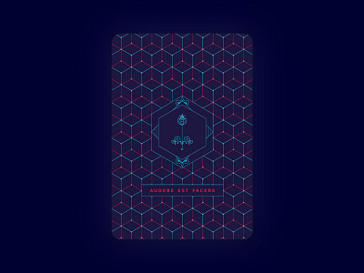 Audere Est Facere card dark game geometric illustration latin pattern ui