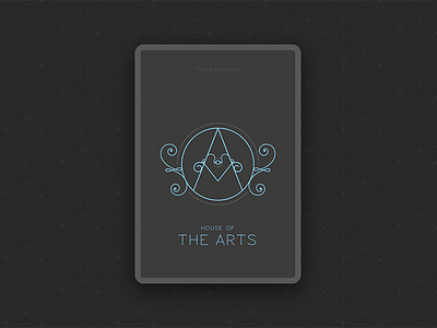 House of the Arts card dark drop caps game geometric illustration latin pattern ui