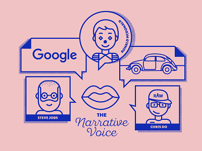 The Narrative Voice beatle car chris do google illustration infographic mouth narrative voice ronald macdonald steve jobs storytelling