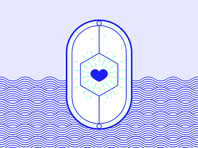 Resource: Love. badge bagdedesign brand illustration branding design geometric heart heartbeat illustration lineart love minimal design simple vector waves