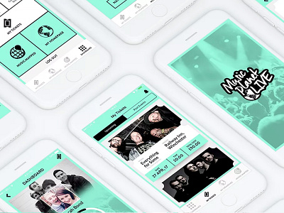 Music Planet Live Ticket App app application design brand branding design flat graphic design ios mobile music music app music website social media ticket app ui ux vector web website website design