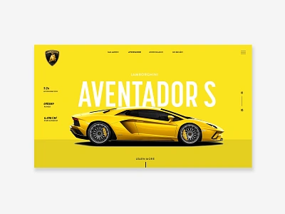 Lamborghini Web Concept brand car design car web design design flat graphic design lambo website lambo website design lamborghini mobile typography web website yellow design yellow website