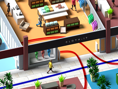 3d Mall Isometric