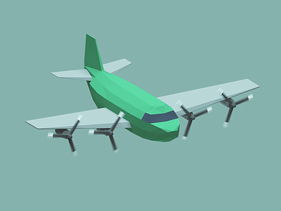 Green Bomber 3d asset blender game low plane poly render