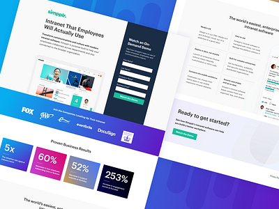 Intranet Landing Page conversion design conversion rate optimization cro intranet landing page software as a service web design