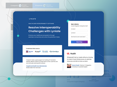 Healthcare Interoperability Demo Landing Page conversion design conversion rate optimization cro design healthcare healthcare communication healthcare software interoperability landing page marketing software as a service web design