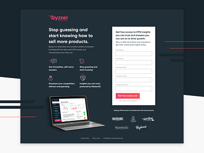 CPG Data Insights | Landing Page b2b brands cpg cro landing page manufacturers nielsen ppc retail data retailers saas ui ux web web design
