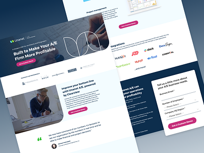 An ERP Solution for Architects and Engineers | Landing Page architecture b2b business intelligence cro engineering erp landing page ppc project management prospect management saas ui ux web web design