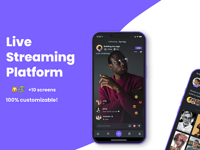 Live streaming app UI