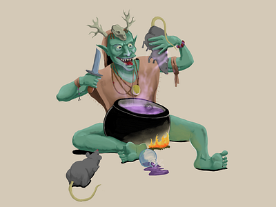 Klippen The Rat Shaman fantasy goblin illustration