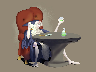 Drunk Wizard fantasy art illustration wizard