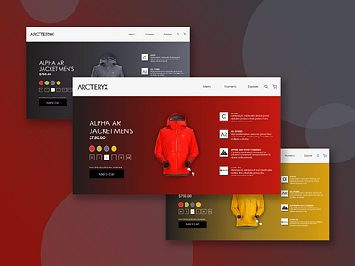 Arc'teryx Website Redesign apparel apparel website clothes clothing clothing website concept design jacket mockup product page redesign redesign concept ui web design web ui website