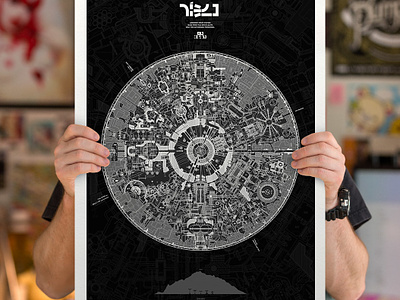The Lost Blueprints #1 armored blueprint design illustrator lost map nuclear plant poster space space station typography vector