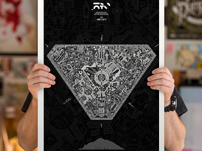 The Lost Blueprints #2 armored blueprint design illustrator lost map nuclear plant space space station typography vector