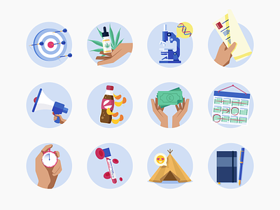 Medify Icons Vol. 1 blood test bounce back encouragement icons illustration medical cannabis notebook purchasing research sugary drinks snacks teepee time pressure timeline vector