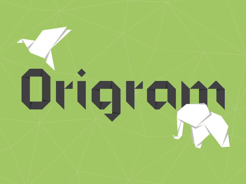 Origram Pro Typefamily display font geometric octagon origami origram pro sharp sports font tangram triangle type