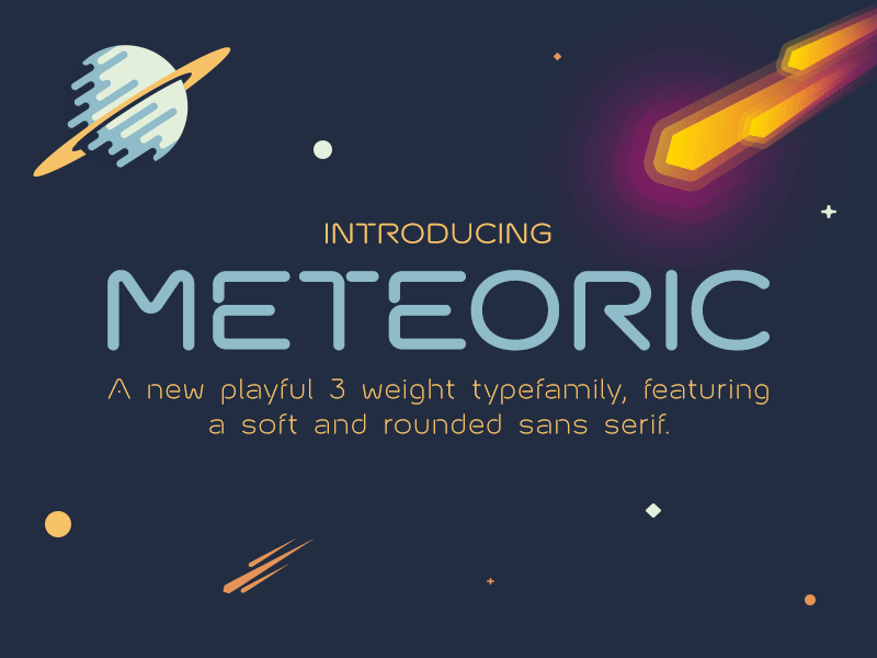 Meteoric Typefamily asteroid font futurist meteoric meteorite monoline planet scifi space type typeface typefamily