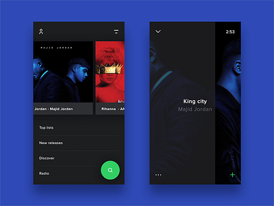 iOS Spotify Rework material minimal ui app design music simple soundcloud spotify