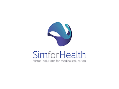 Logotype for SimforHealth health logo medical virtual visual identity