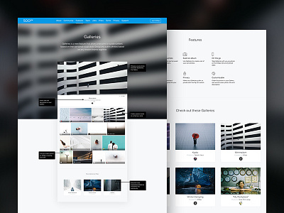 Galleries Landing Page 500px galleries landing page layout onboarding photography static page ui walkthrough web