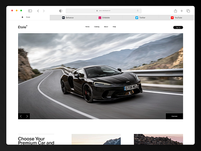 Étoile - Premium Car Rental Service black white car car rental minimal modern rental ui webdesign