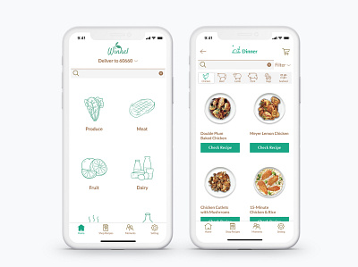 Winkel-Shopping app for fresh cooking ingredient app design e commerce flat food grocery app ios minimal mobile shopping ui uidesign ux visual visual design