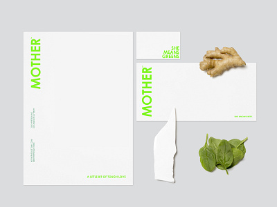 Mother Veggie Tonic art direction brand identity branding business card collateral design design envelope graphic design green health healthy identity design letterhead logo los angeles packaging photography print stationery typography