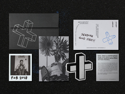 Forth + Back Mailer 2018 art direction black and white brand identity branding collateral design design flower graphic design identity design illustration la logo los angeles packaging photography postcard print type typography vector
