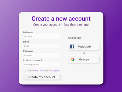 Neumorph/Skeuomor SignUp Form