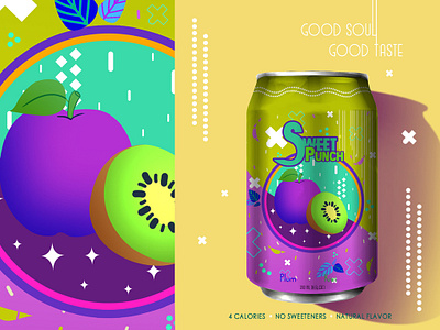 Sweet Punch - Plum Kiwi branding design design art package design vector