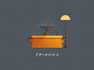 Friends fountain friends illustration kant tse lamp sofa water