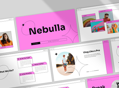 Nebulla Presentation branding clean keynote presentation layout design minimal moodboard pitch deck pop powerpoint presentation design presentation template