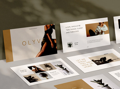 Olyve Presentation blogger presets branding deck keynote presentation minimal moodboard pitch deck powerpoint presentation design presentation template