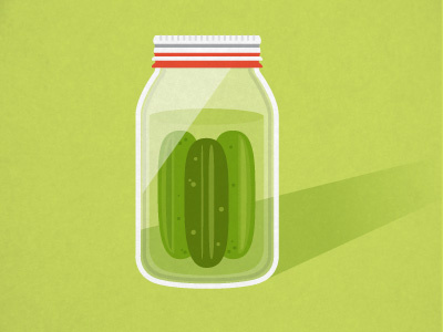 I made some pickles food glass green illustration jar pickle red reflection shadow vector