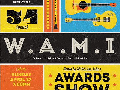 Awards Show colors guitar illustration instruments music poster print vector