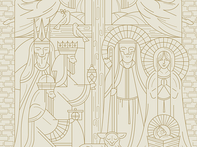 Home for Christmas design icon illustration minneapolis monoline nativity vector