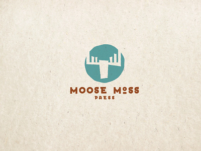 Moose Moss Press Logo blue brown circle forest logo mark moose native natural nature type vector