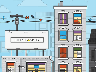 a little look at something in the works building city colors illustration square urban vector window