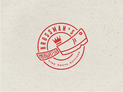 Brossman's Butcher Logo brand butcher illustration logo red retro simple stamp vector vintage