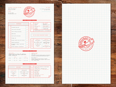 Brossman's Butcher Menu blue butcher forms graph layout meat menu red restaurant retro typography