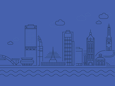 Mystery Project blue city header illustration innovation milwaukee skyline web wisconsin