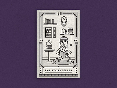 Tarot: The Story Teller book card fortune genie illustration milwaukee purple sitting tarot vector