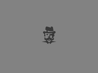 Lil' dude with a big ol' stache brand hat icon illustration logo man mark mustache retro vector vintage wip