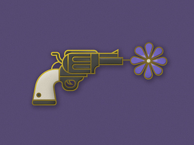 Aim for Peace america flower gold gun icon illustration peace pin purple vector