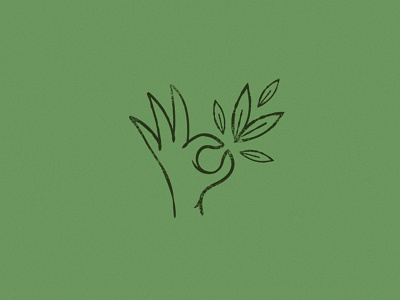 Delicioso! branding good. leaf hand logo. illustration mark natrual organic