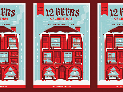 Beer Advent Calendars are the Best Advent Calendars bar beer blue christmas holiday illustration milwaukee poster red restaurant