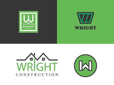 Wright Construction branding construction identity illustrator logo logo design