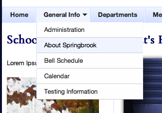 Springbrook High School Nav Bar